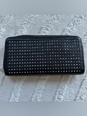 Studded Zip Around Wallet
